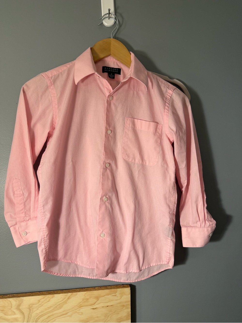 Bergamo New York Light Pink Button-Down Dress Shirt